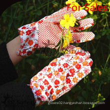 SRSAFETY flower printer cotton gloves/garden cheapest working gloves/latex coated working gloves